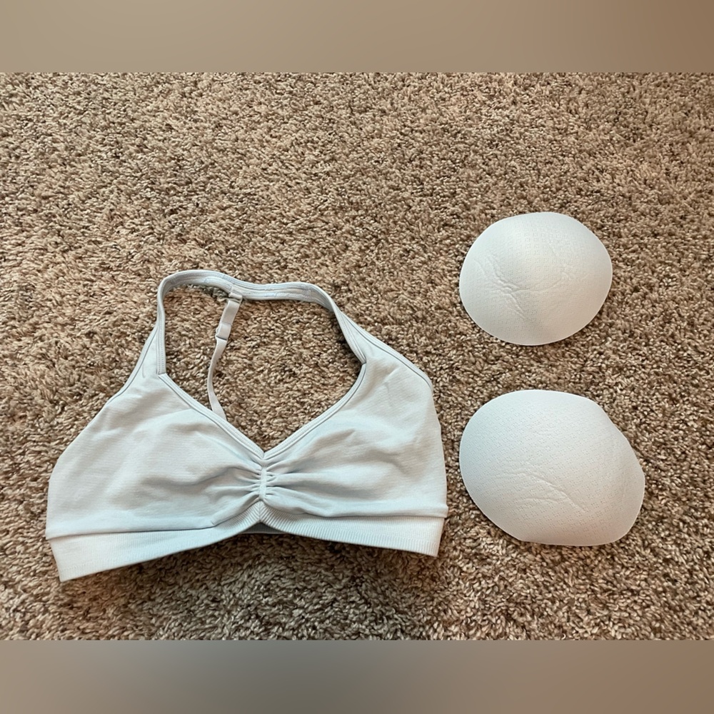 Buffbunny Seamless Sports Bra Blue Bubbles Size L (RUNS SMALL)
